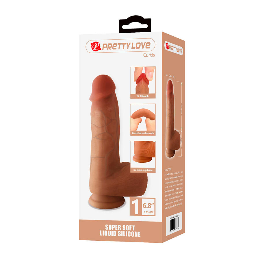 Dildo Realistico Pretty Love Curtis Ventosa — Carne