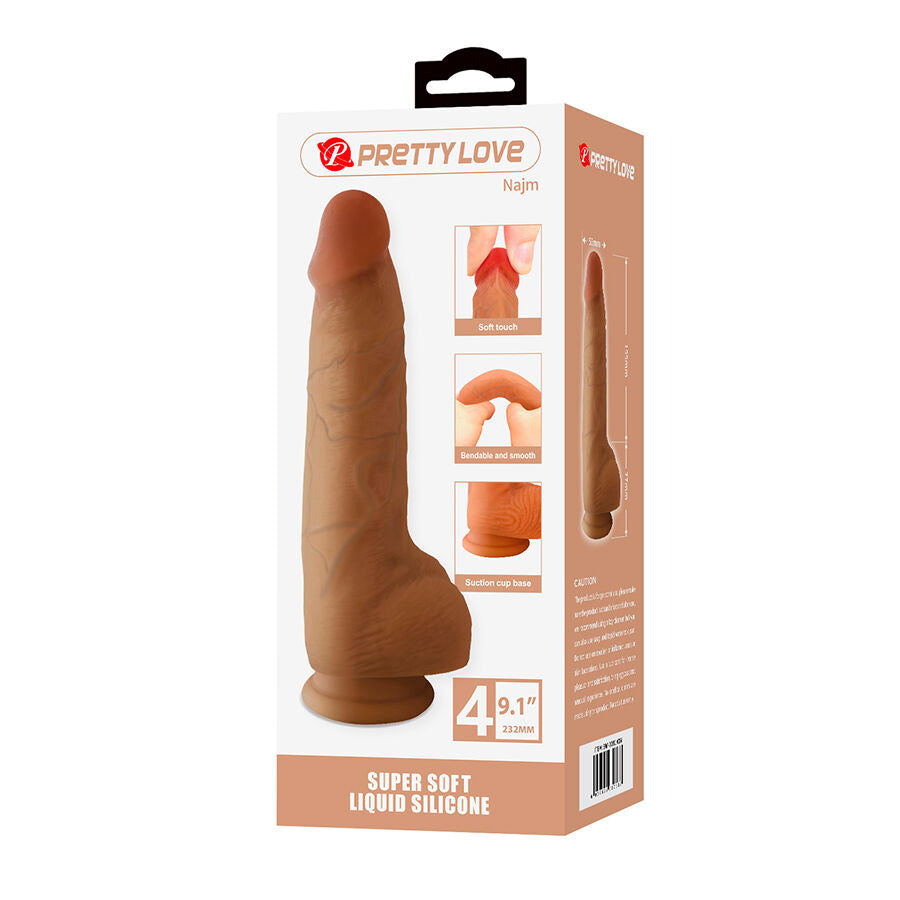 Dildo Realistico Pretty Love Najm Ventosa — 23,2 cm