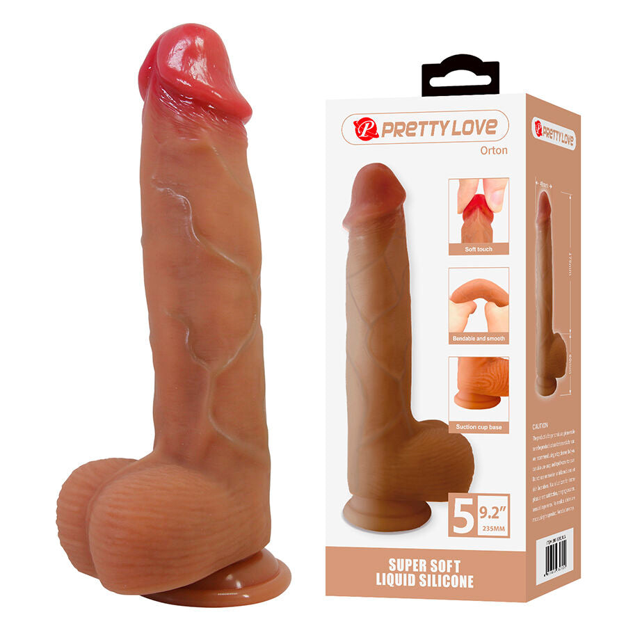 Dildo Realistico Pretty Love Orton Ventosa 23,5cm — Beige