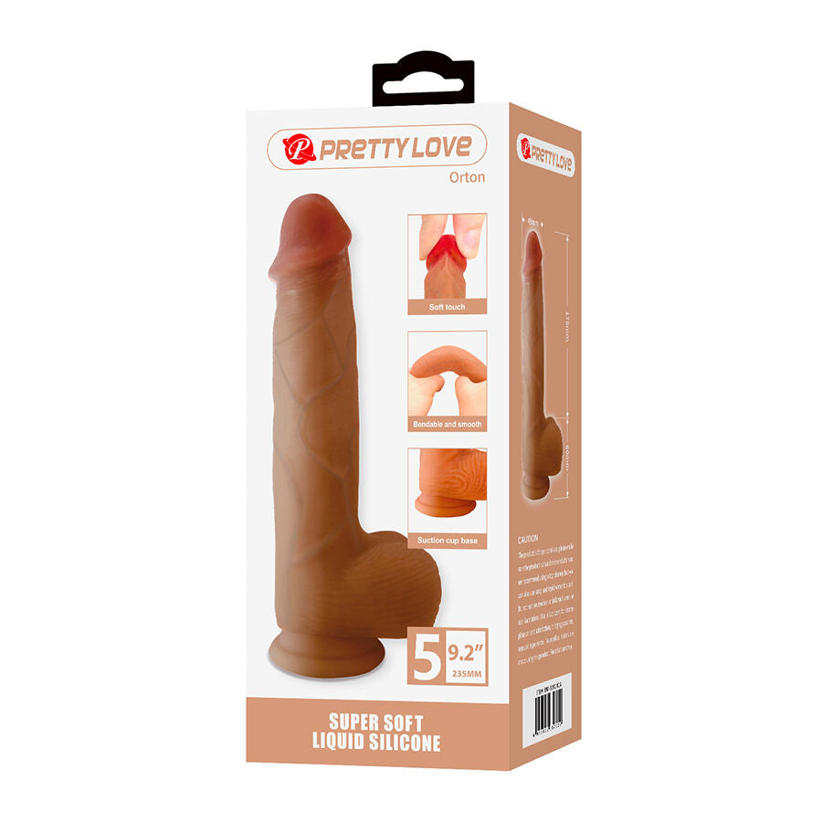 Dildo Realistico Pretty Love Orton Ventosa 23,5cm — Beige