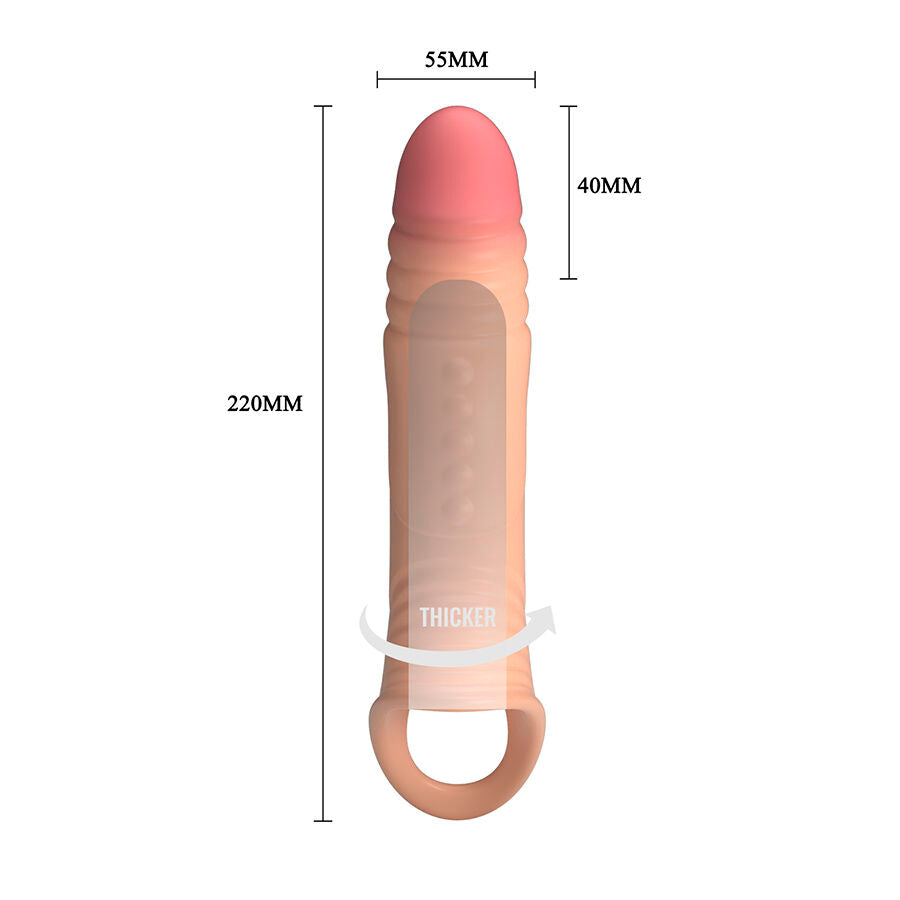 Guaina Pene Pretty Love Vibrante con Estensione — Nera