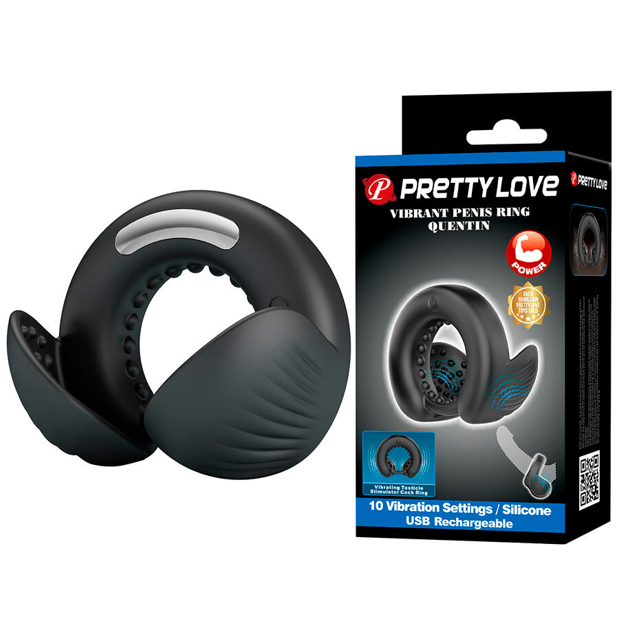 Anello Pene Pretty Love Quentin con Stimolatore Testicolare — Vibrante