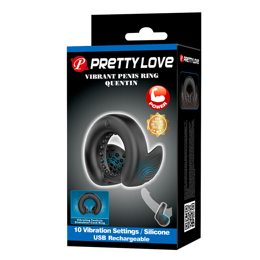 Anello Pene Pretty Love Quentin con Stimolatore Testicolare — Vibrante