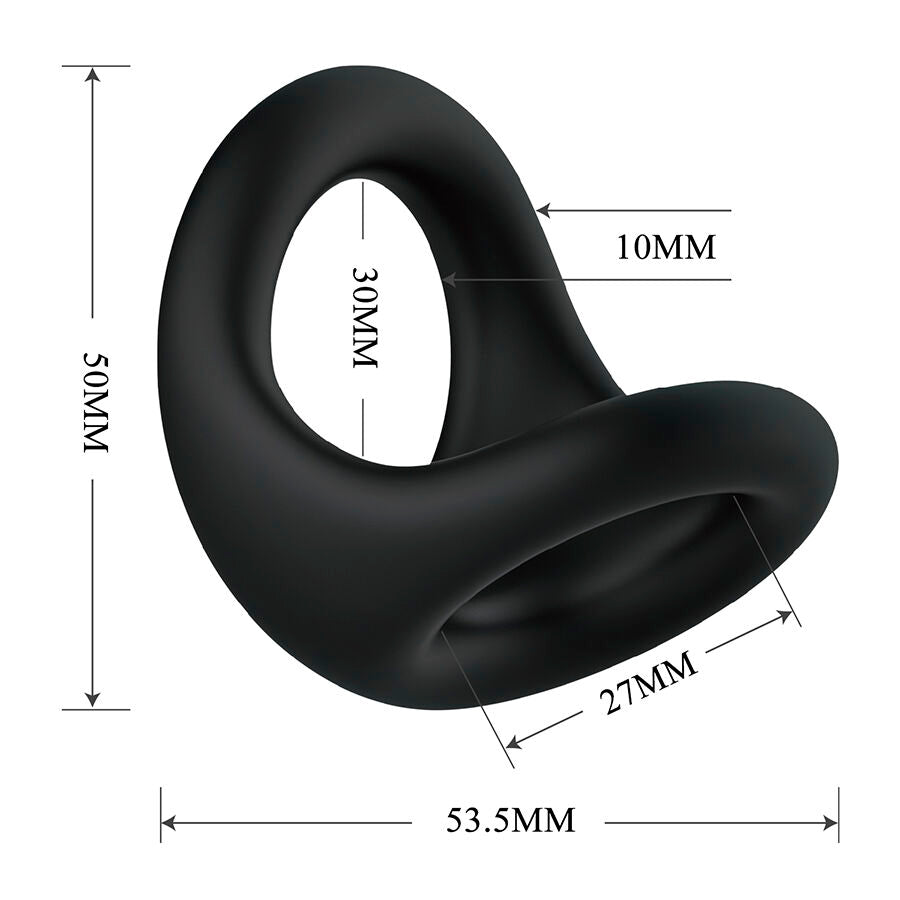 Anello Pene/Testicoli CrazyBull Nestor Ergonomico — Nero