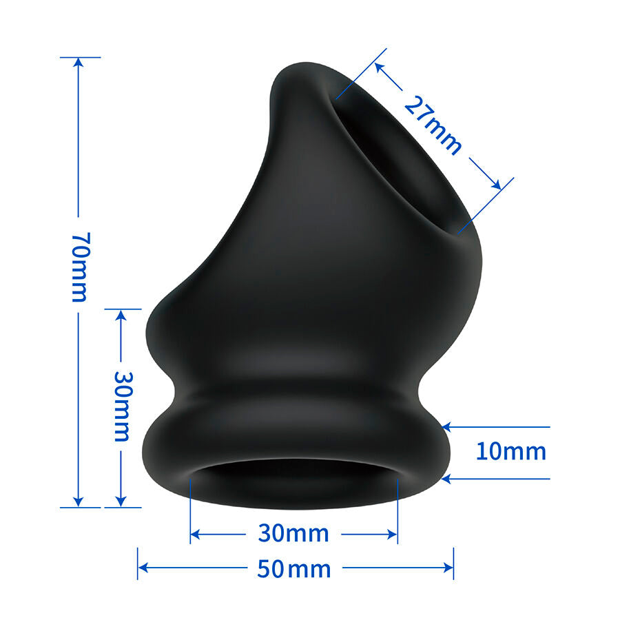 Anello Pene Testicoli CrazyBull Oberon — Nero
