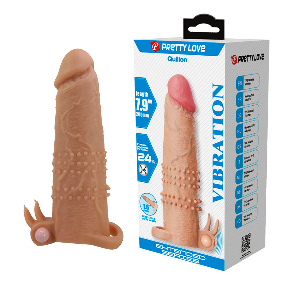 Guaina Pene Pretty Love QuillON con Vibrazione — Nera
