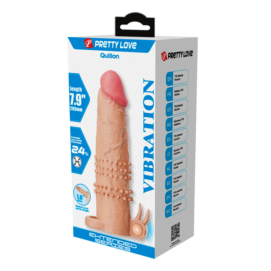 Guaina Pene Pretty Love QuillON con Vibrazione — Nera