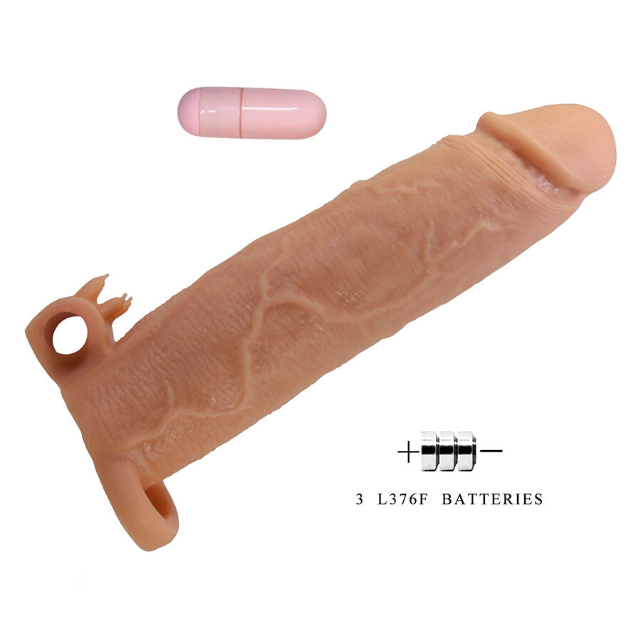 Guaina Pene Pretty Love Xerxes con Stimolatore e Vibrazione — Trasparente