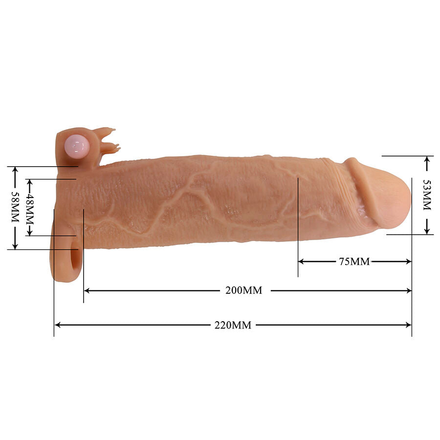 Guaina Pene Pretty Love Xerxes con Stimolatore e Vibrazione — Trasparente