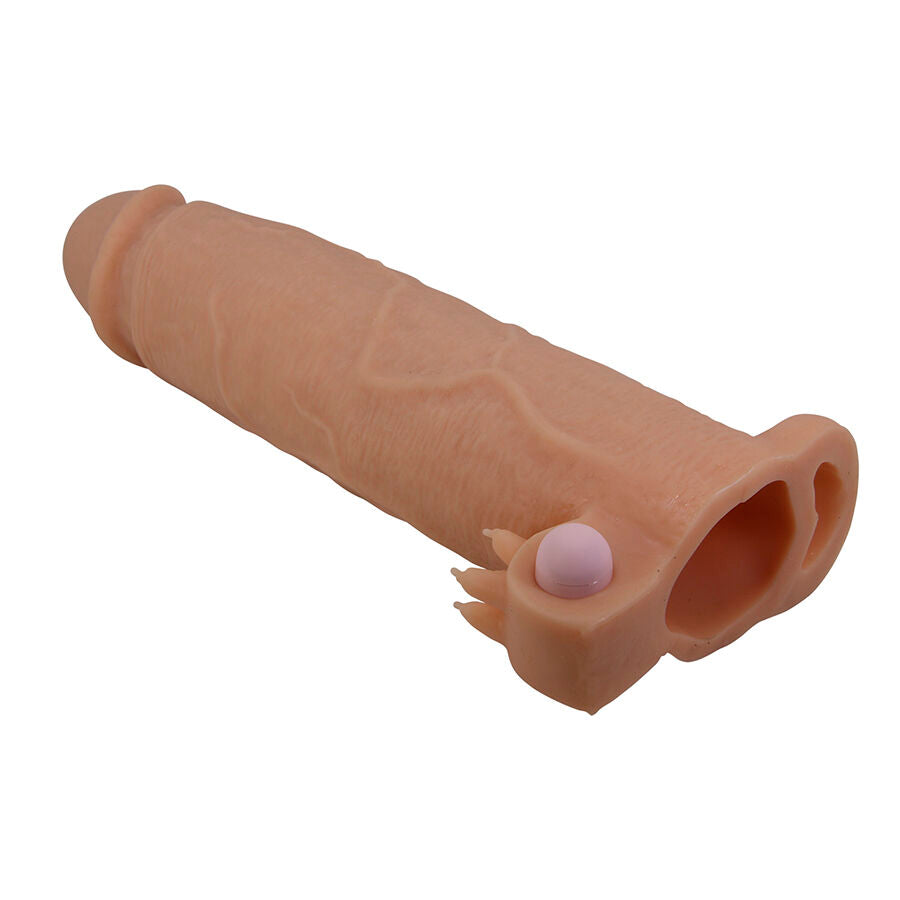 Guaina Pene Pretty Love Xerxes con Stimolatore e Vibrazione — Trasparente