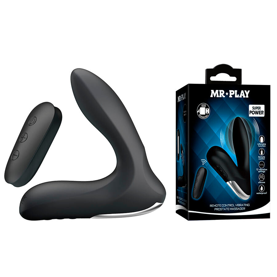 Massaggiatore Prostatico MR PLAY con Telecomando — Gonfiabile Nero