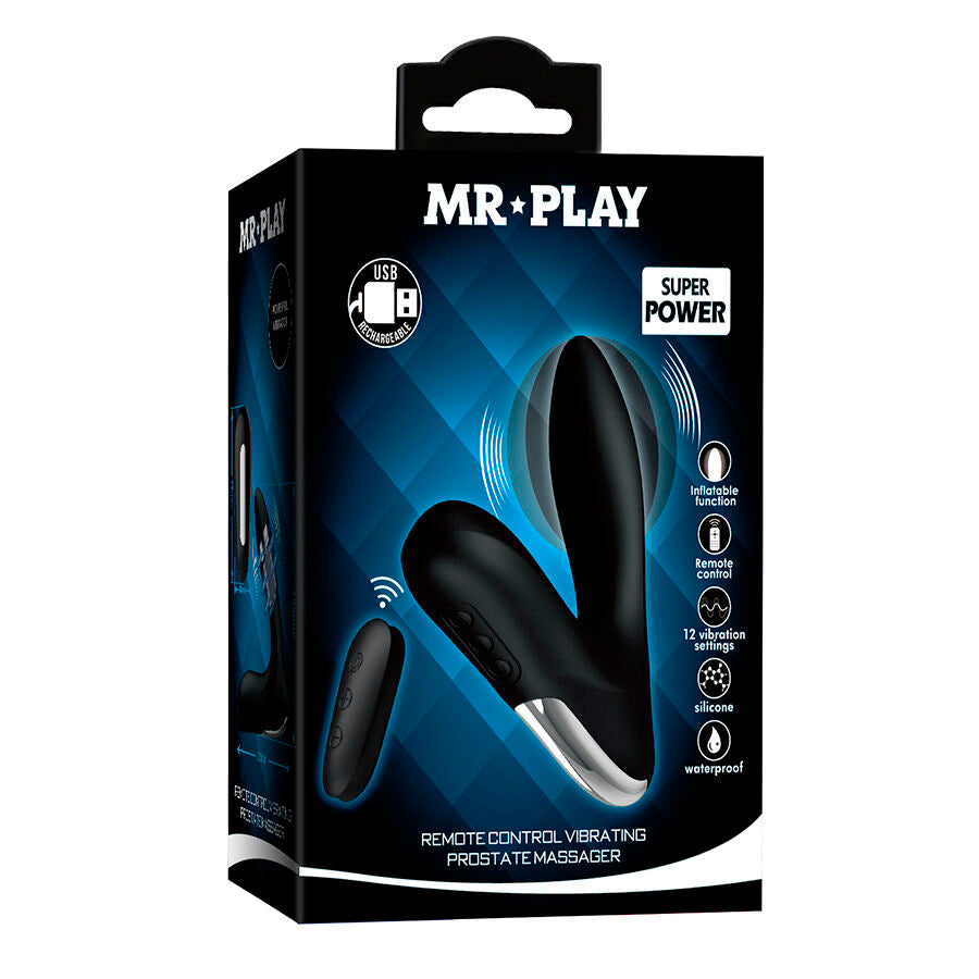 Massaggiatore Prostatico MR PLAY con Telecomando — Gonfiabile Nero