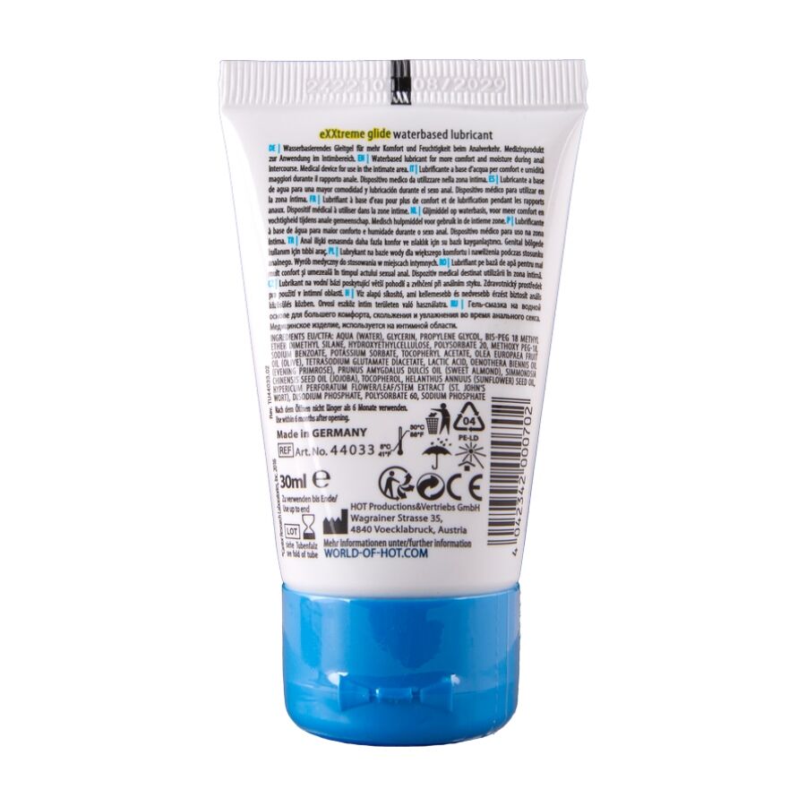 Lubrificante Anale Base Acqua HOT Exxtreme Glide — 30 ml
