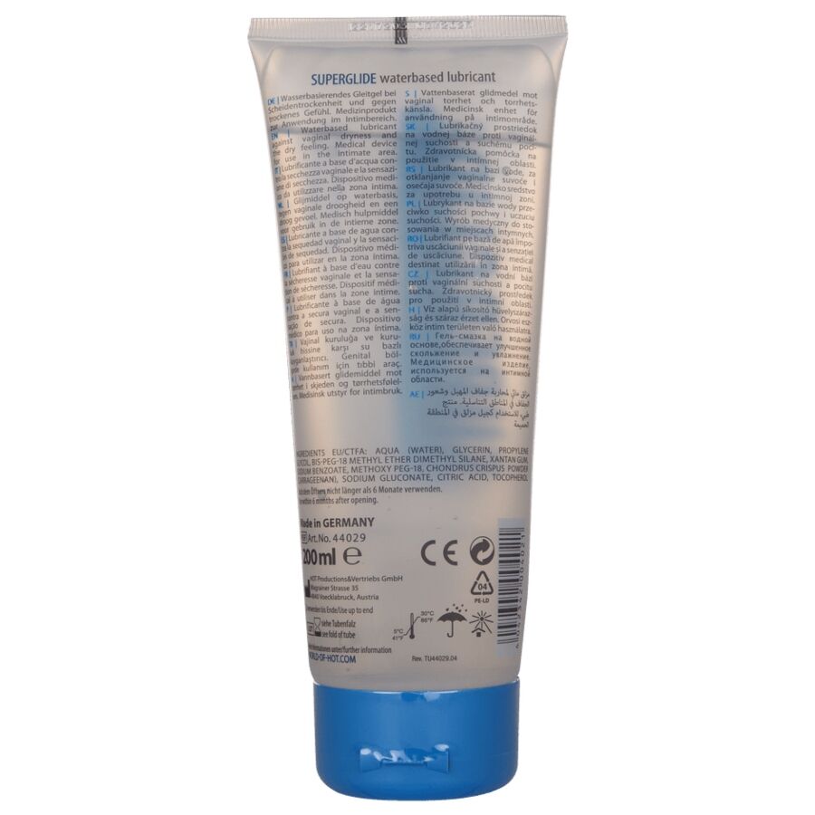 Lubrificante Intimo Base Acqua HOT Superglide — 200 ml