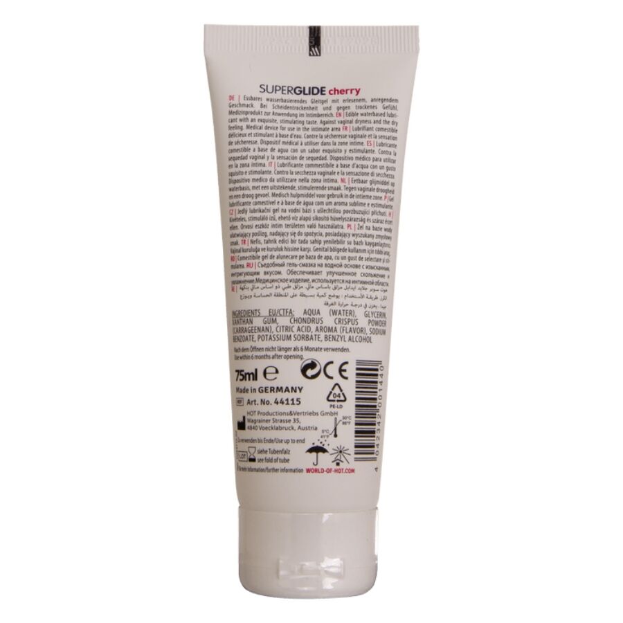 Lubrificante Intimo Commestibile HOT Superglide — Ciliegia 75 ml