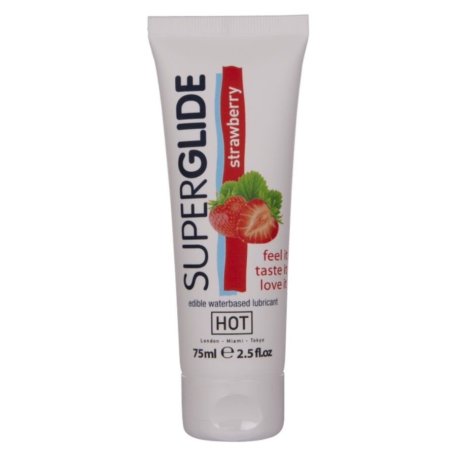 Lubrificante Intimo Commestibile HOT Superglide — Fragola 75 ml