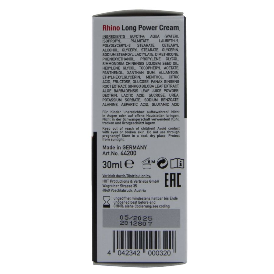 Crema Ritardante HOT Rhino Long Power — 30 ml
