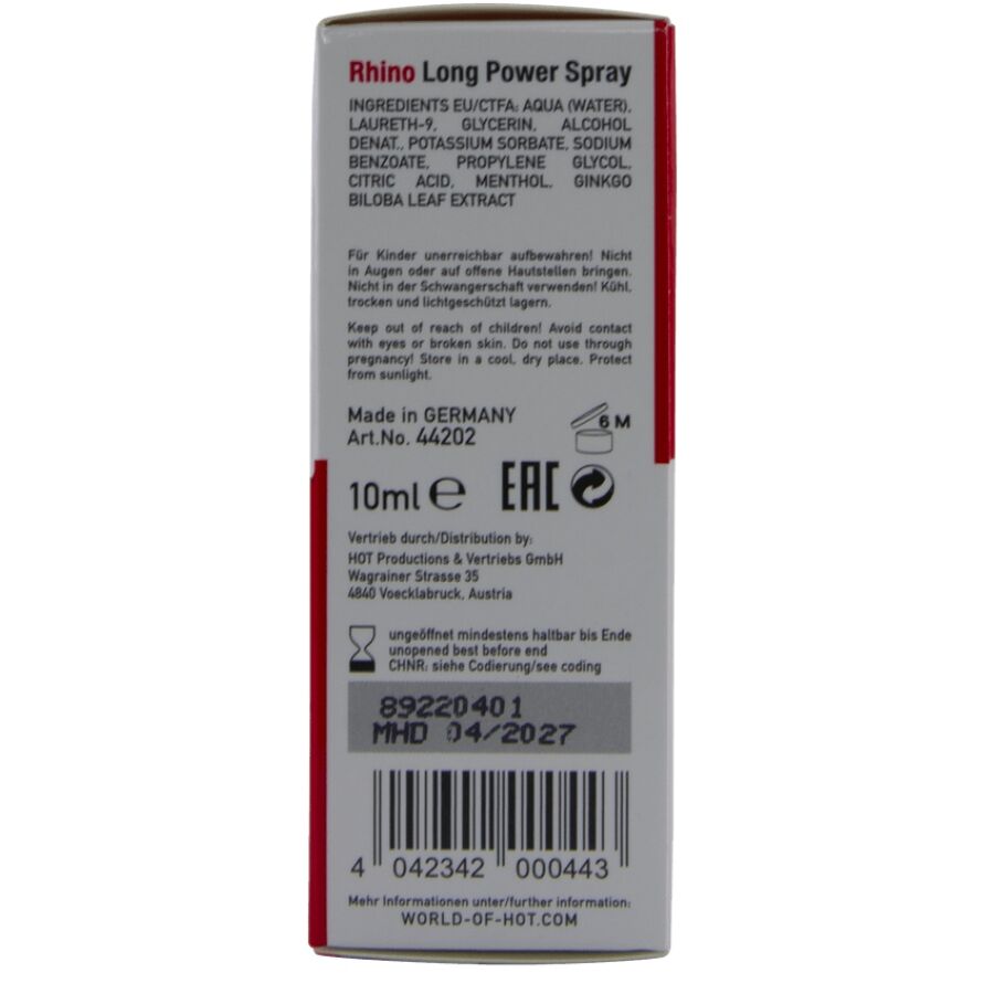 Spray Ritardante Uomo HOT Rhino — 10 ml