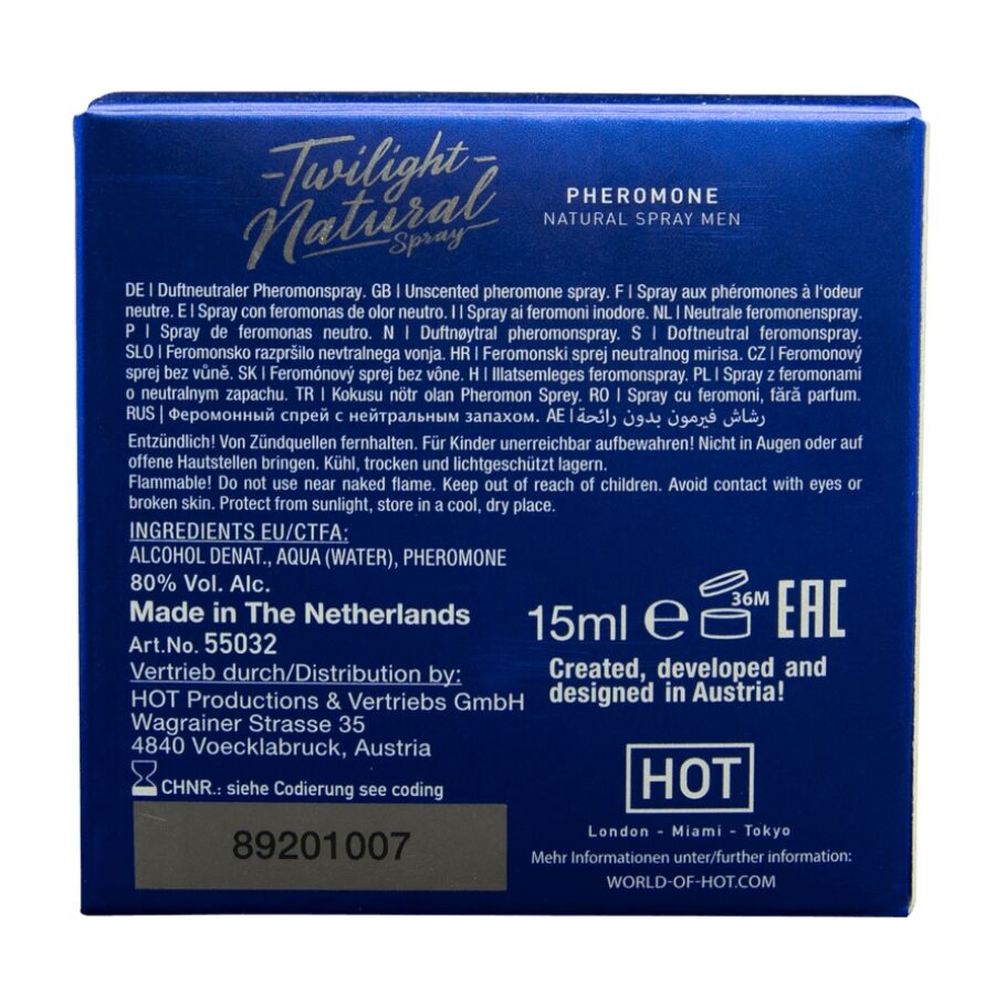 Spray ai Feromoni Neutro Uomo HOT Twilight Pheromone — 15 ml