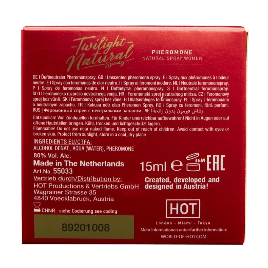 Spray Feromoni Donna HOT Twilight Pheromone — Neutro, 15 ml