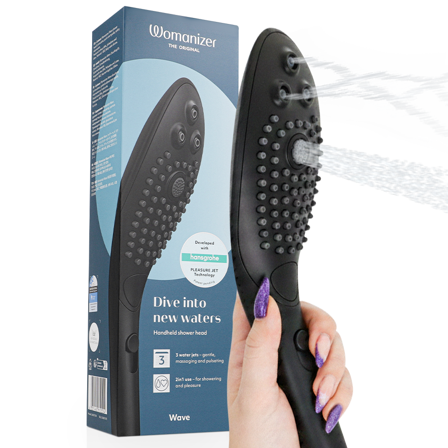 Stimolatore Clitoride Doccia Womanizer Wave — Soffione Nero