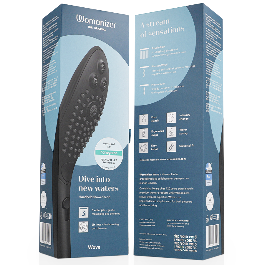 Stimolatore Clitoride Doccia Womanizer Wave — Soffione Nero