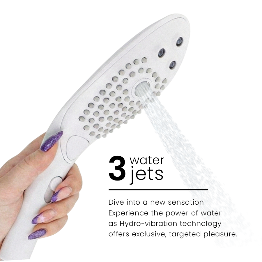 Succhia Clitoride Doccia Womanizer Wave — Soffione, Bianco