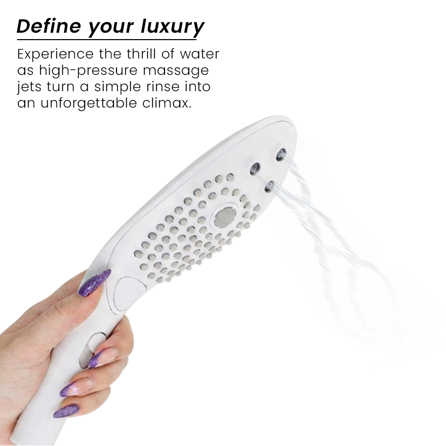 Succhia Clitoride Doccia Womanizer Wave — Soffione, Bianco