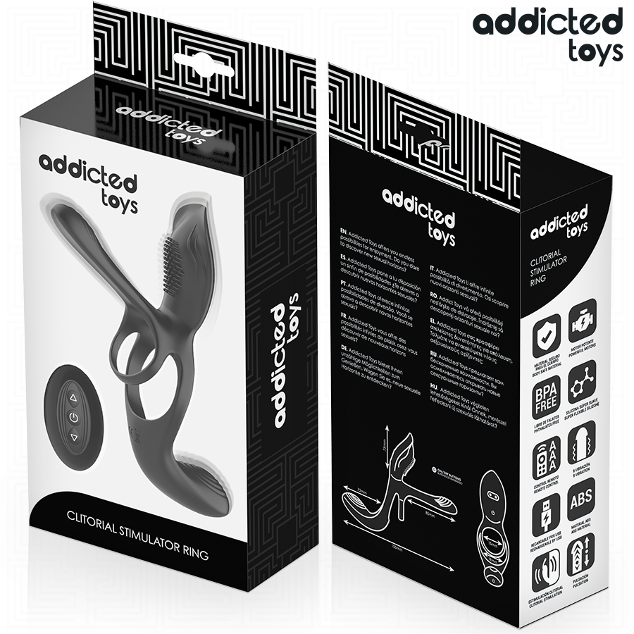 Anello Fallico Vibrante Doppio con Stimolatore Addicted Toys