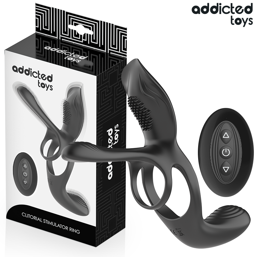 Anello Fallico Vibrante Doppio con Stimolatore Addicted Toys