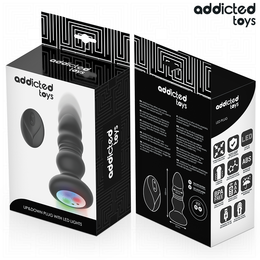 Plug Anale Vibrante Rotante Addicted Toys — LED, Telecomando