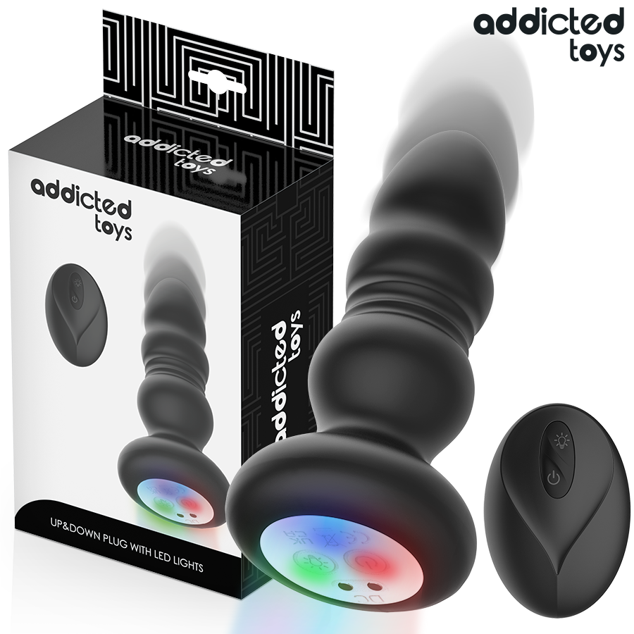 Plug Anale Vibrante Rotante Addicted Toys — LED, Telecomando