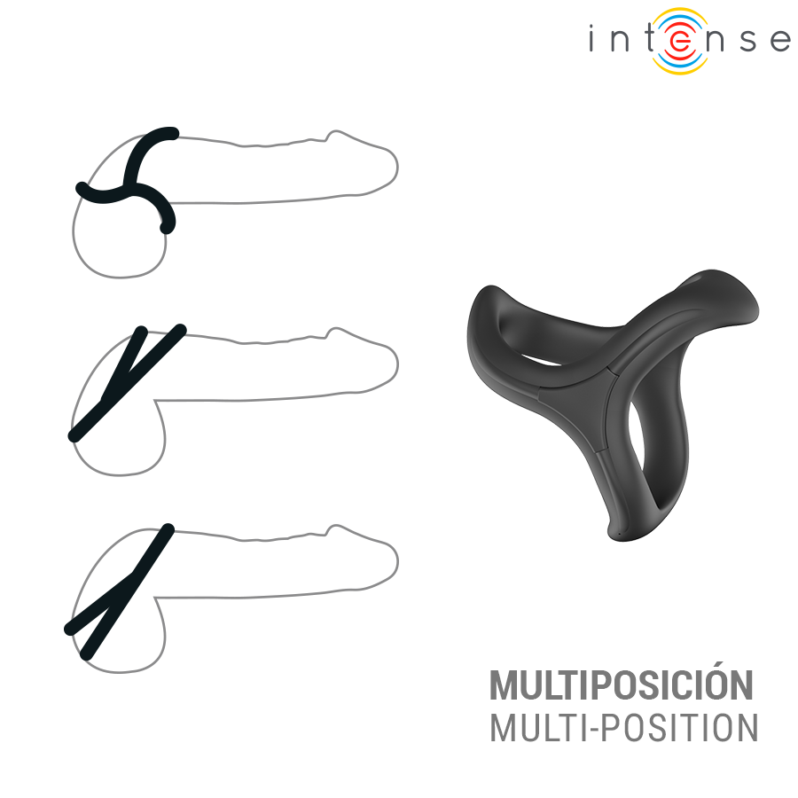 Anello Pene INTENSE ALFIE Triplo Regolabile — Nero