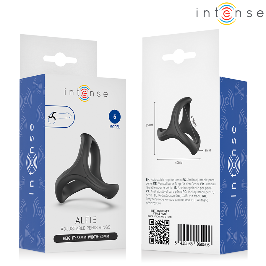 Anello Pene INTENSE ALFIE Triplo Regolabile — Nero