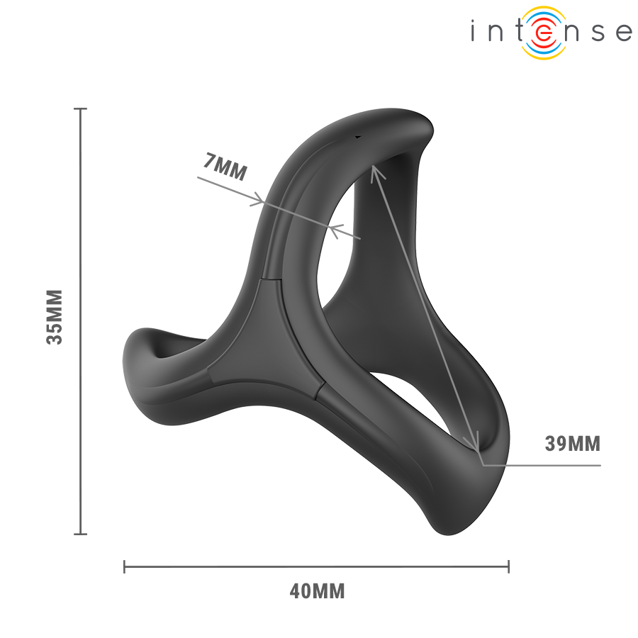 Anello Pene INTENSE ALFIE Triplo Regolabile — Nero