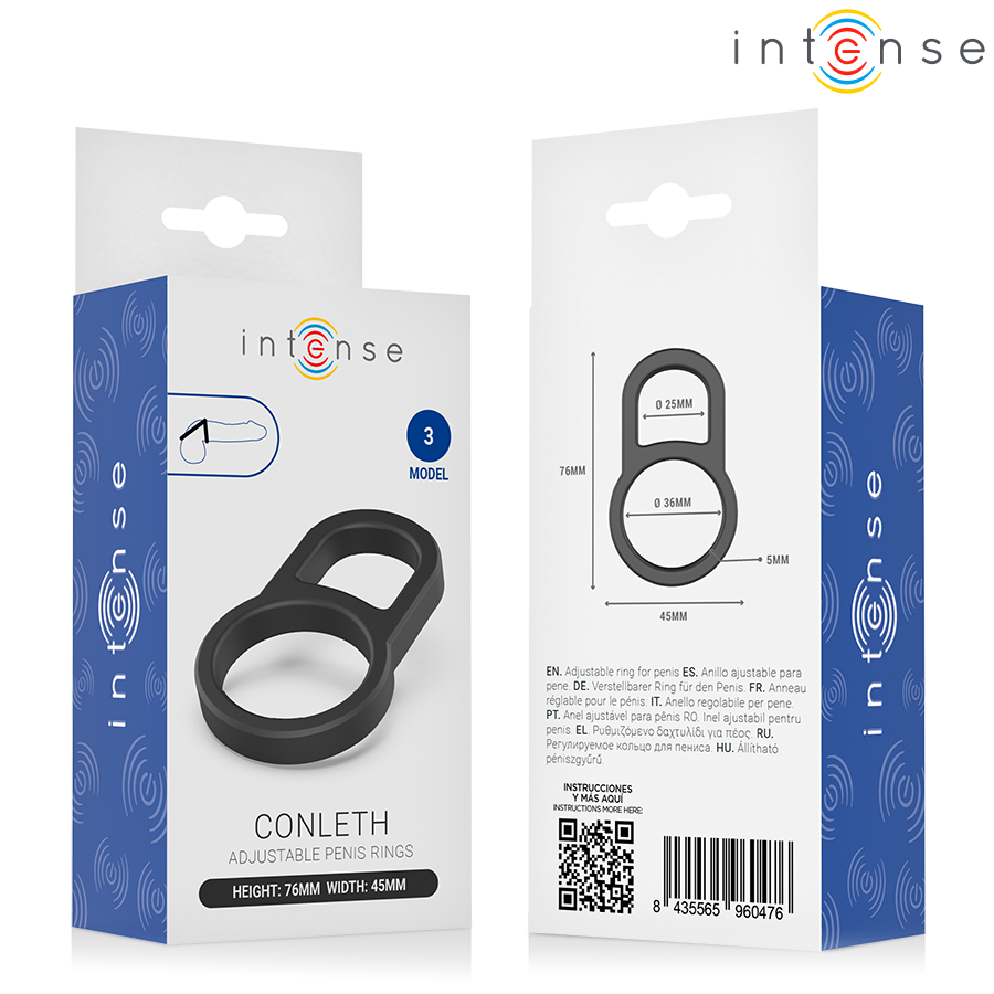 Anello Pene Intense Conleth Doppio Regolabile — Nero