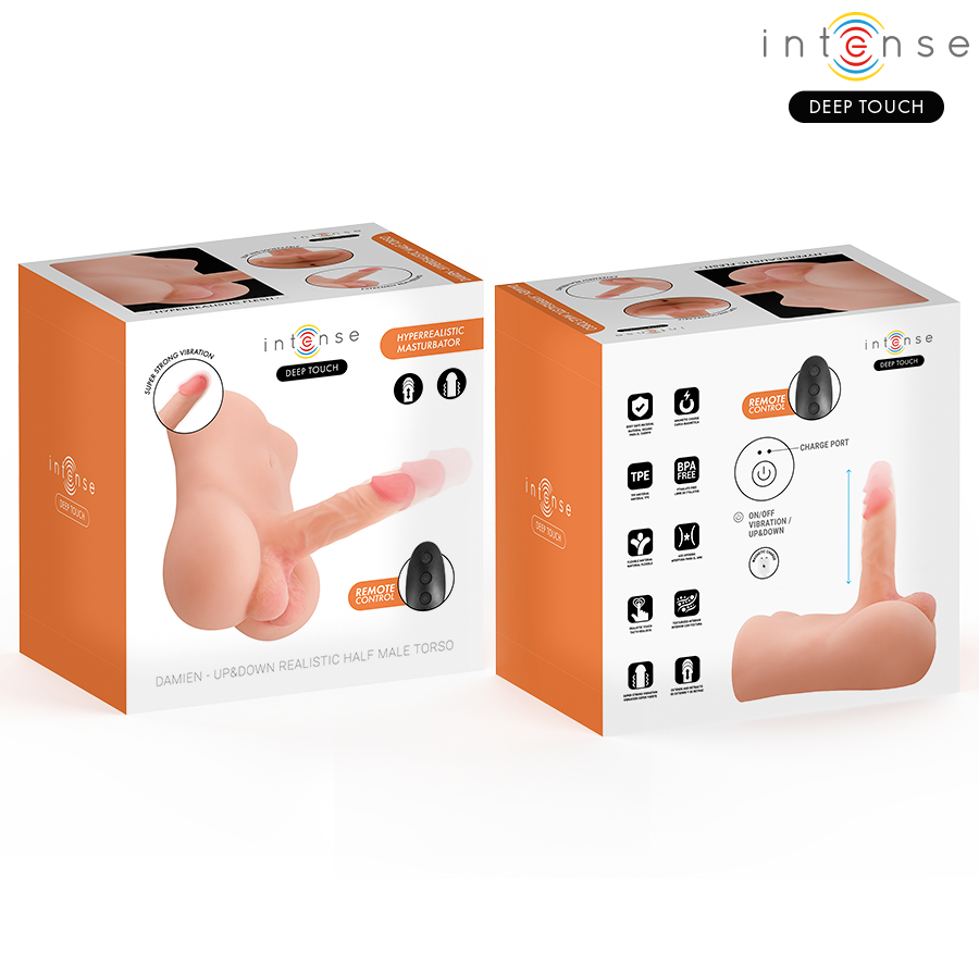 Torso Masturbatore Intense Bodies Damien con Dildo — Telecomando