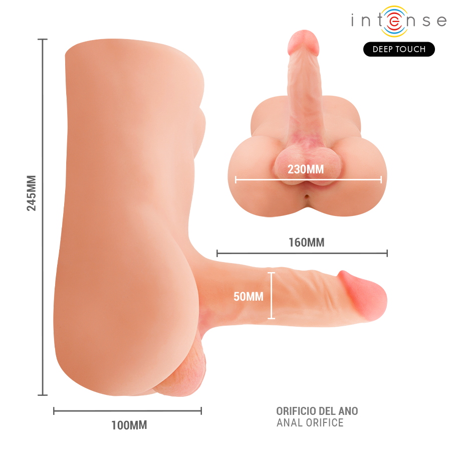 Torso Masturbatore Intense Bodies Damien con Dildo — Telecomando