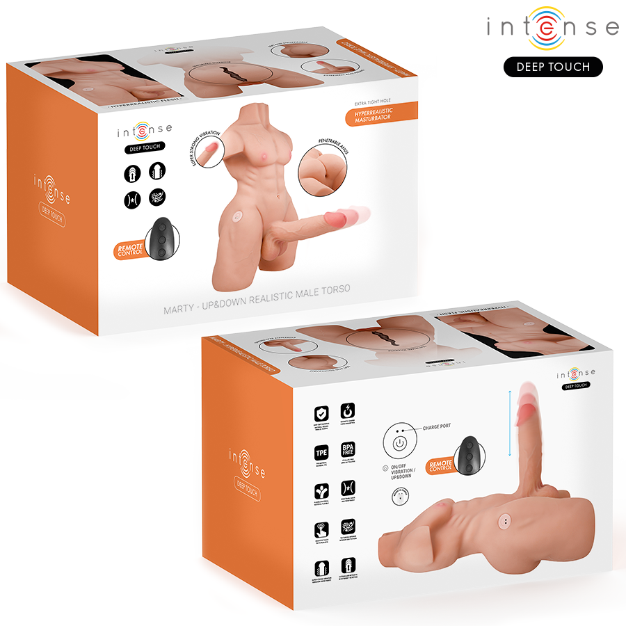 Masturbatore INTENSE Marty Torso con Ano e Dildo Spinta/Vibrazione —