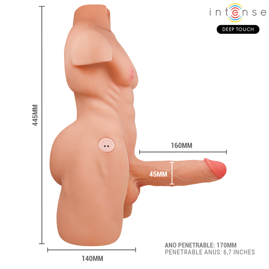 Masturbatore INTENSE Marty Torso con Ano e Dildo Spinta/Vibrazione —
