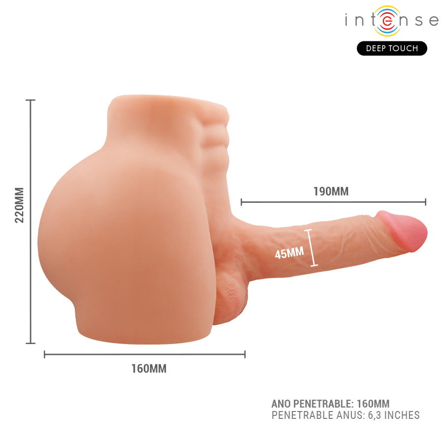 Masturbatore Torso INTENSE BODIES Deep Touch — Con Anale e Dildo Vibrante
