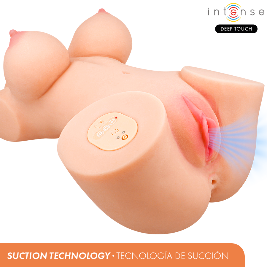 Masturbatore Torso INTENSE Deep Touch Calore/Vibrazione/Voce — TPE