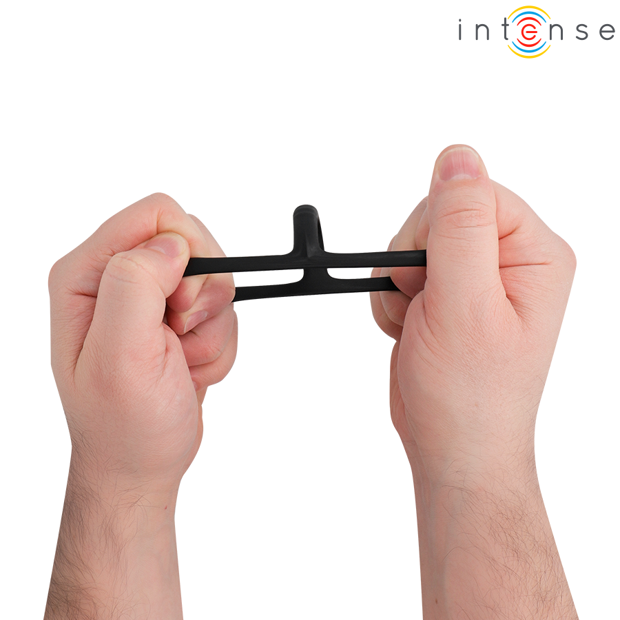 Anello Pene Intense John Triplo Regolabile — Nero