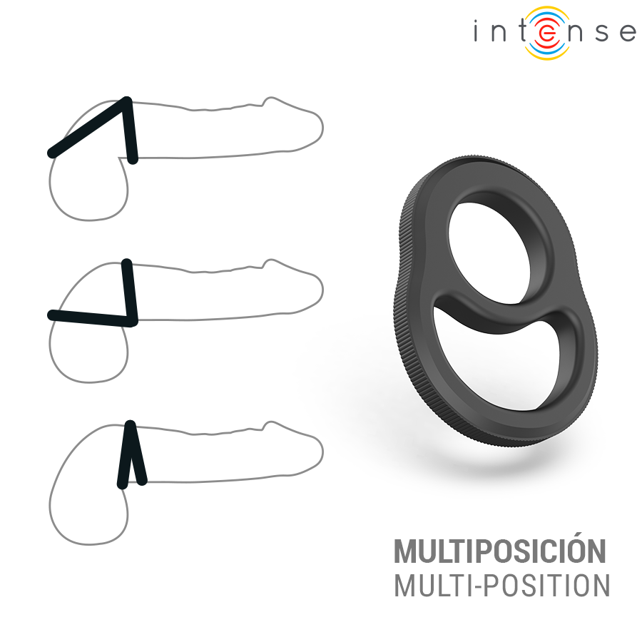 Anello Doppio Pene Intense Richard Modello 1 — Nero