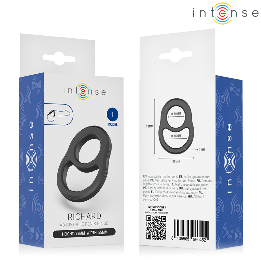 Anello Doppio Pene Intense Richard Modello 1 — Nero