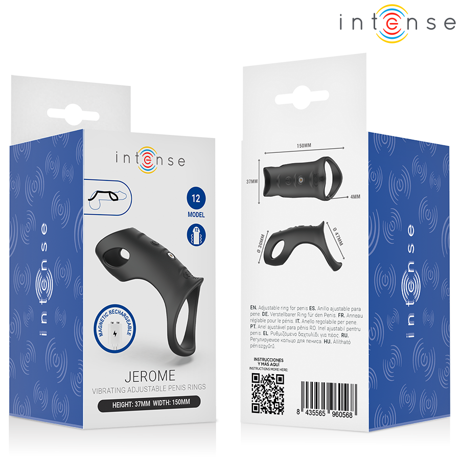 Anello Pene Vibrante Addicted Toys Jerome Modello 12 — Nero
