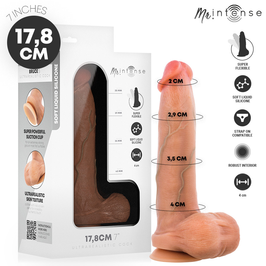 Dildo Mr. Intense Bruce S con Testicoli — Silicone