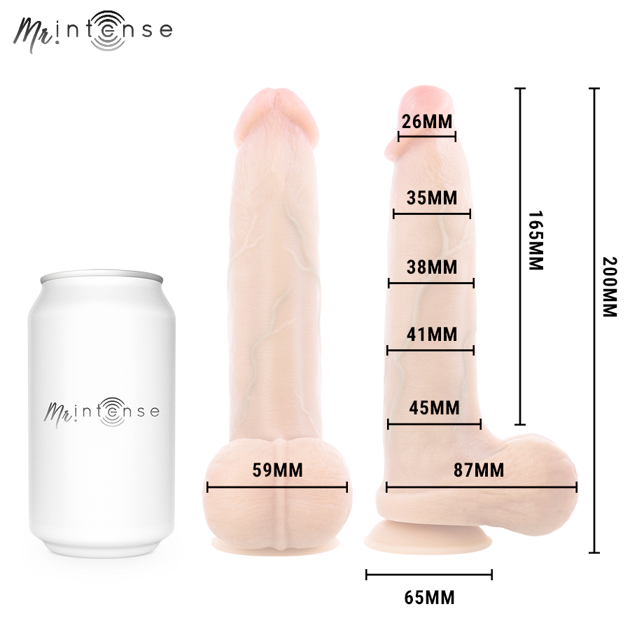 Dildo Mr. Intense Bruce M Silicone con Testicoli — 20 cm