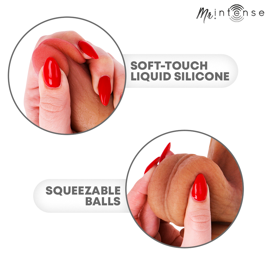 Dildo Mr. Intense Bruce M Silicone con Testicoli — 20 cm