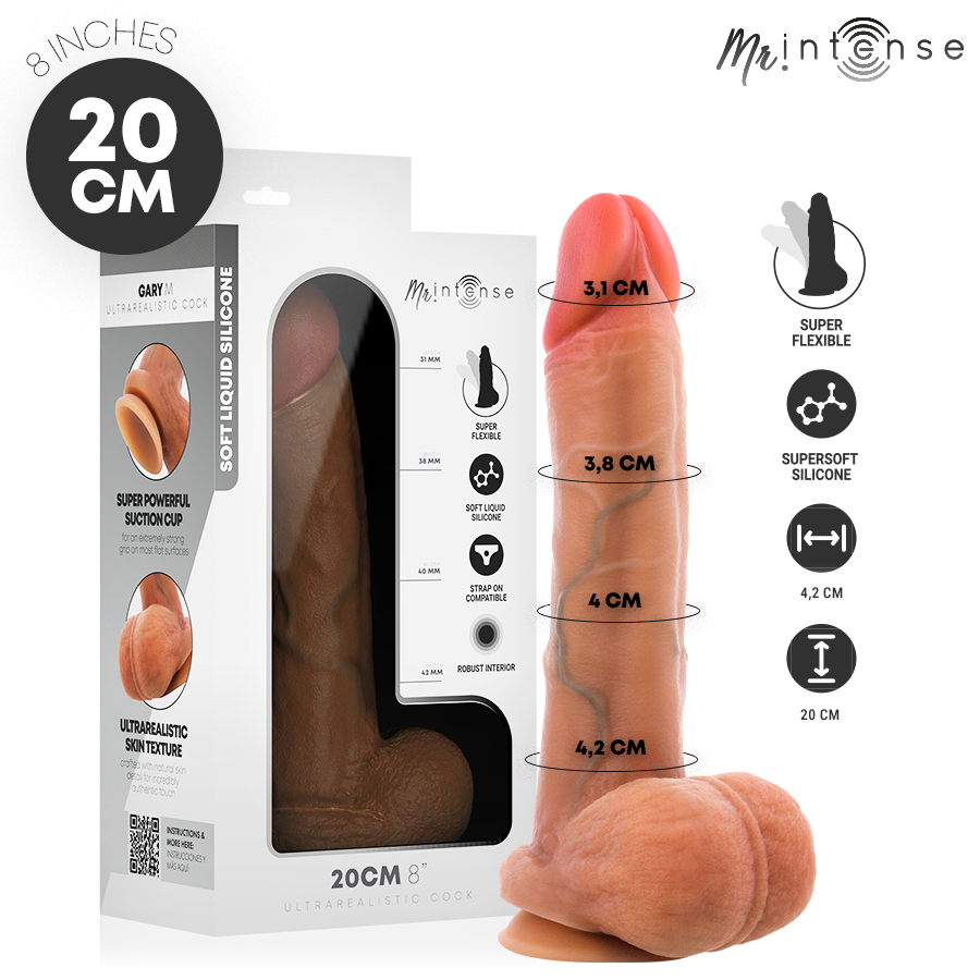 Dildo Mr. Intense Gary M Ultra-Realistico — Nero